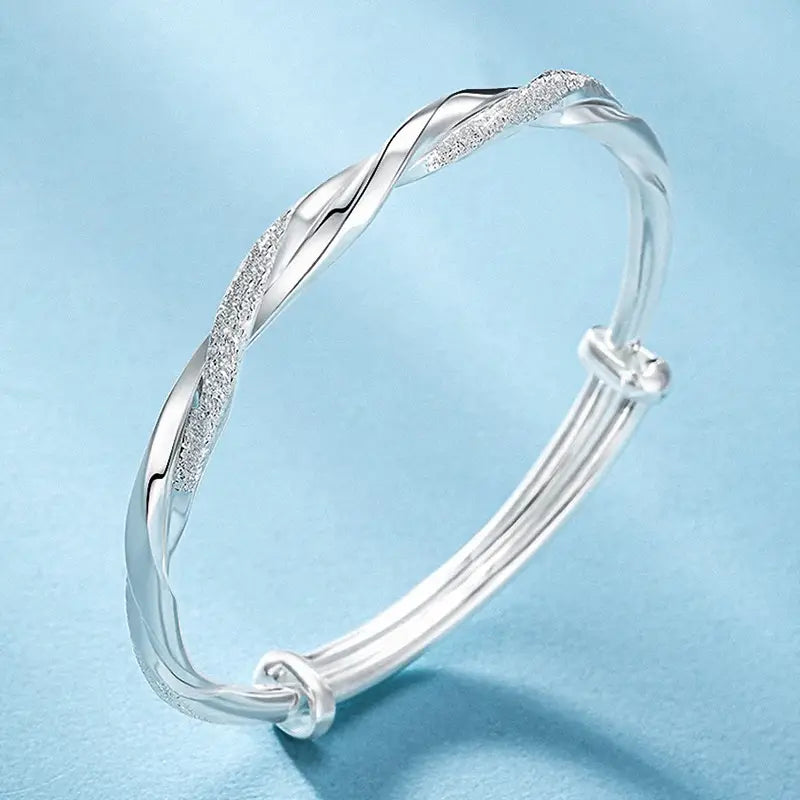 925er Silber schlichte Armreifen