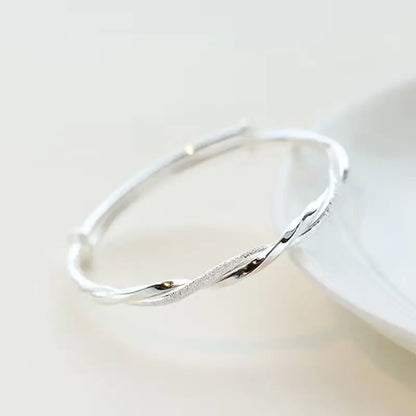 925er Silber schlichte Armreifen