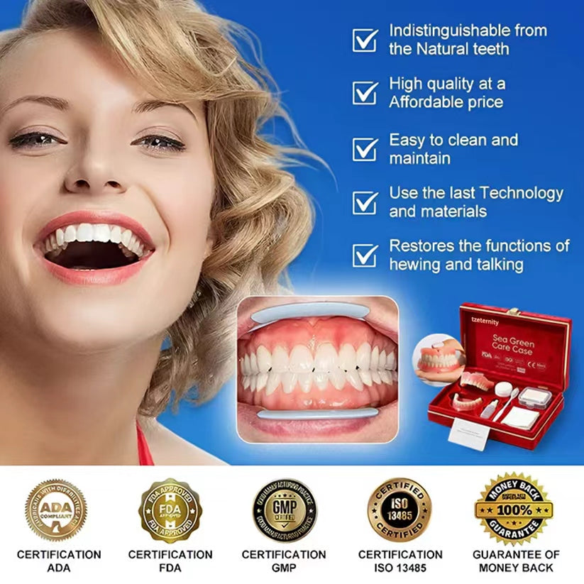 Endet heute: 70% RABATT! ⏰tzeternity™ Medizinisches Vollgebiss mit starker Saugkraft, individuell angepasste, voll funktionsfähige Prothesen🦷Erhältlich mit Amerikanischer Zahnärzte-Vereinigung (ADA) Zertifizierung