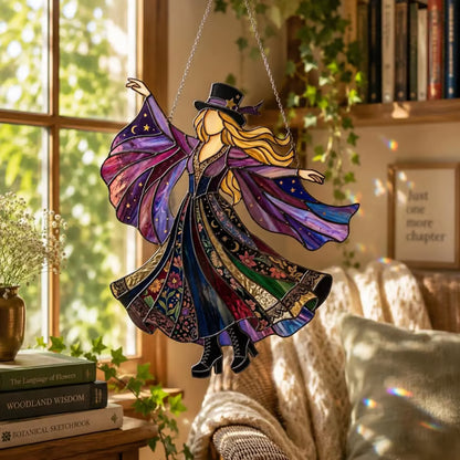 💥 LAST DAY 57% OFF - 💃 Stevie Nicks 🤘 Handmade Stained Glass Spinning Suncatcher