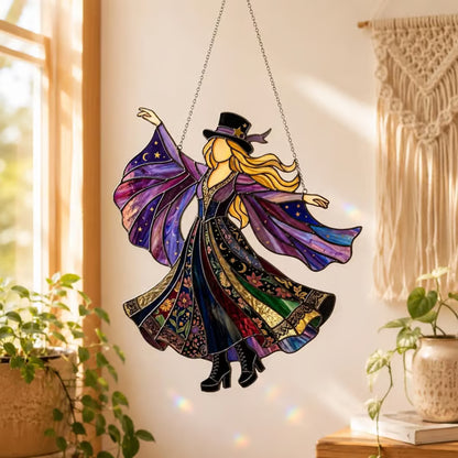 💥 LAST DAY 57% OFF - 💃 Stevie Nicks 🤘 Handmade Stained Glass Spinning Suncatcher